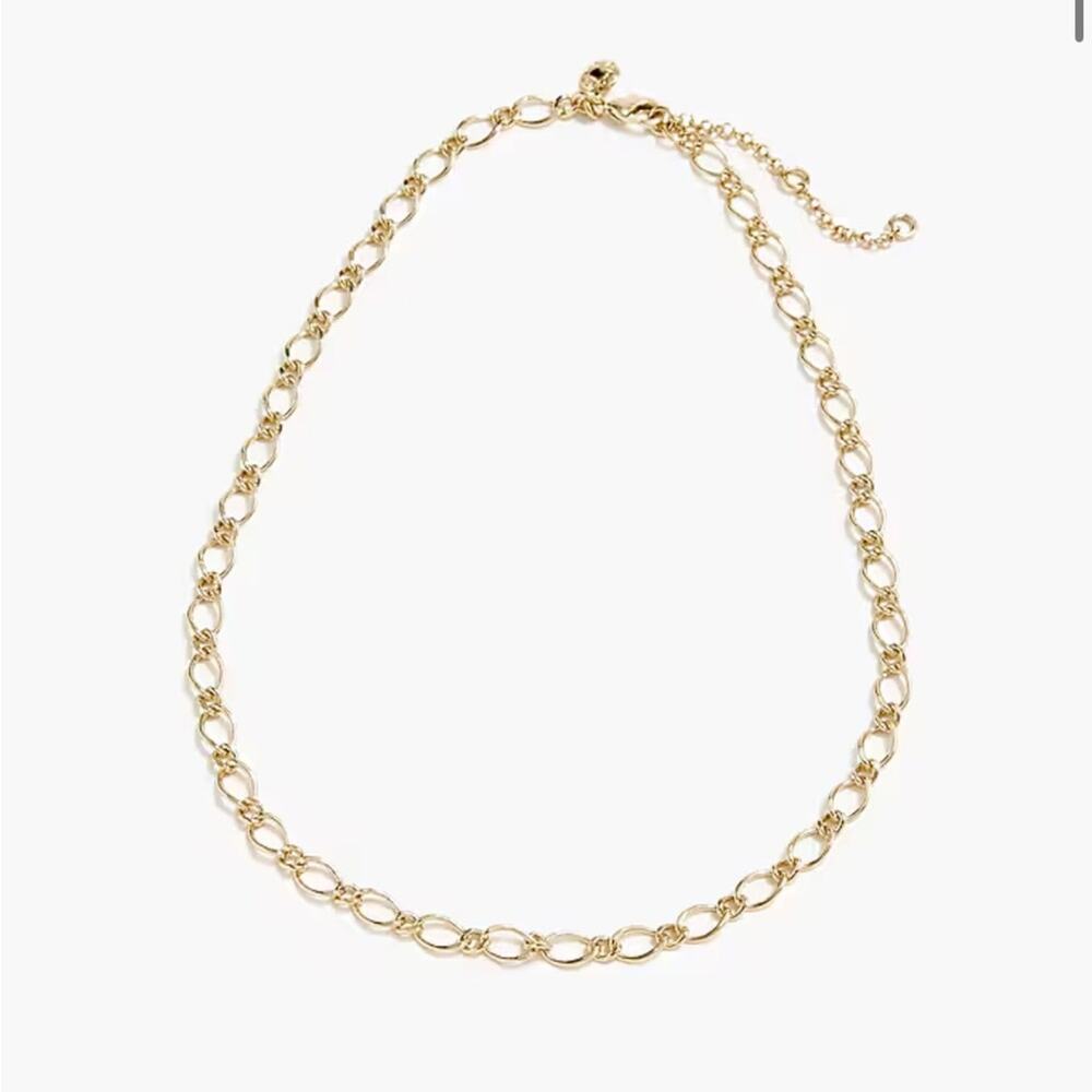 J Crew Oval Link Gold Necklace NWT - Picture 1 of 5